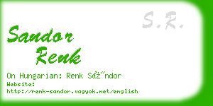 sandor renk business card